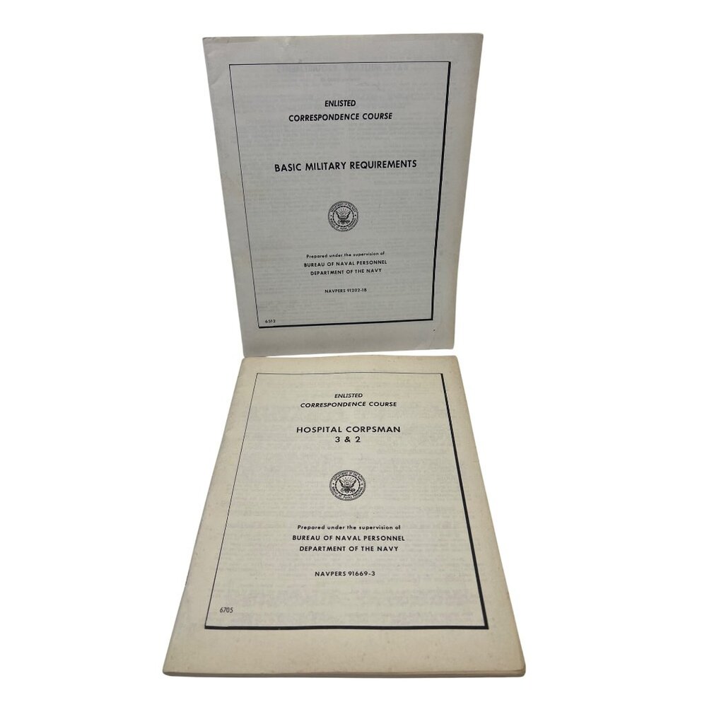 Navy Enlisted Correspondence Course Test Booklets Pair Vintage 1967 6705 & 6512
